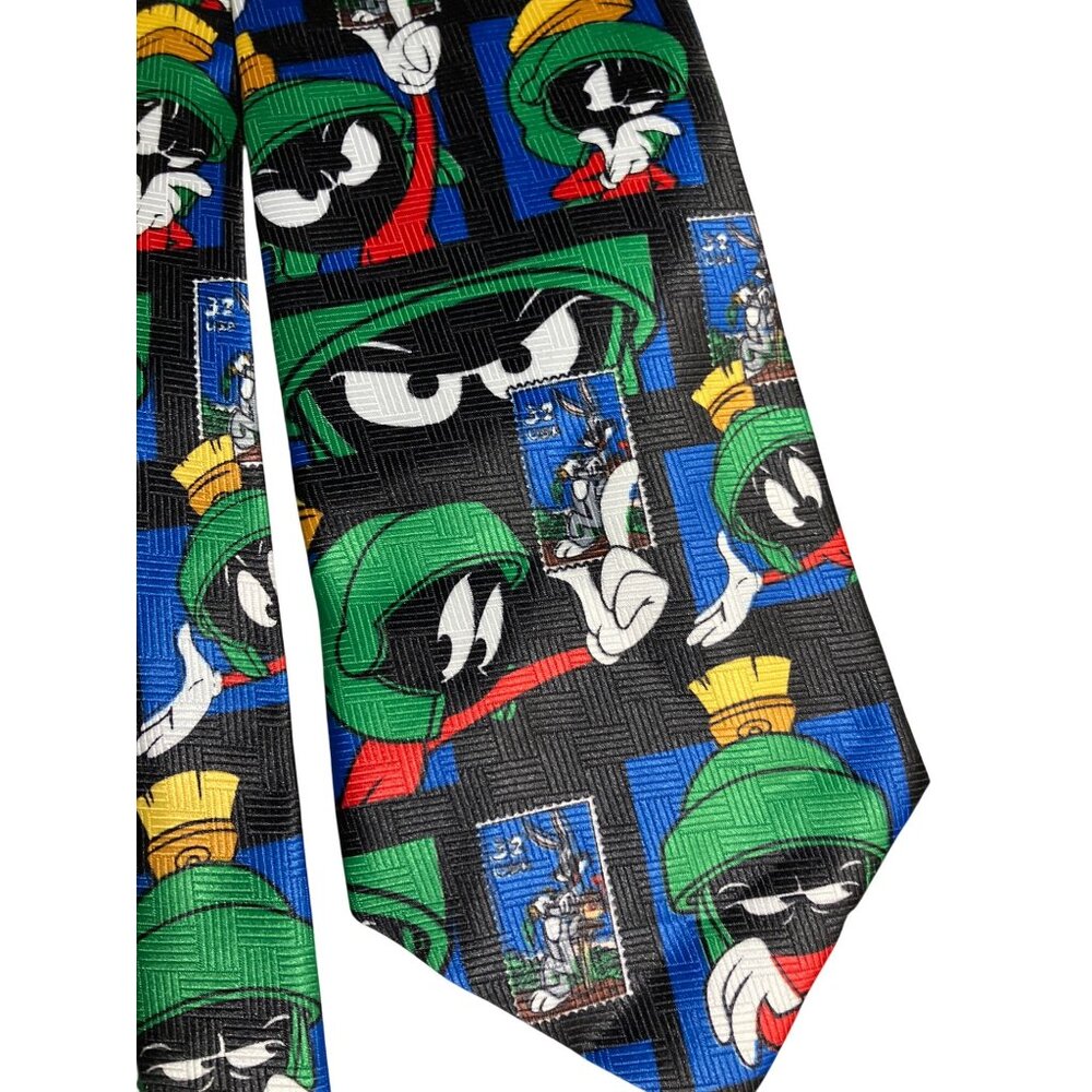 Looney Tunes Marvin The Martian Neck Tie Vintage 90s 1997 Stamp Collection